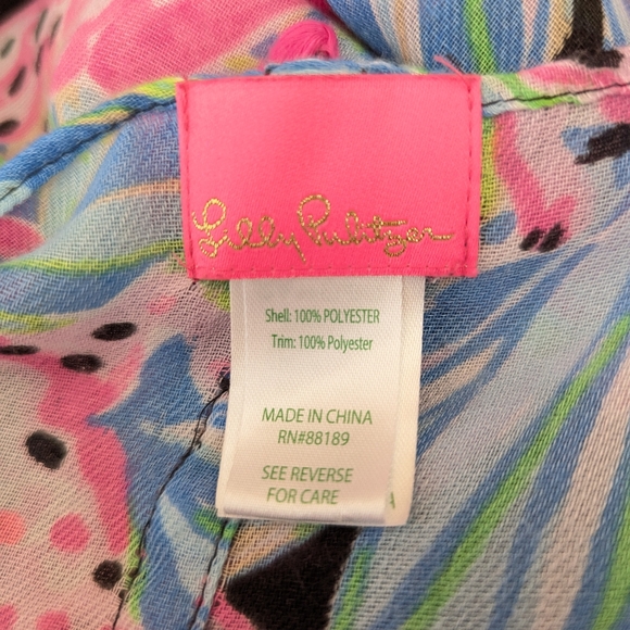 Lilly Pulitzer Resort Infinity Loop Scarf - Onyx with Fringe | Jaguar Jungle Cat - Picture 5 of 5